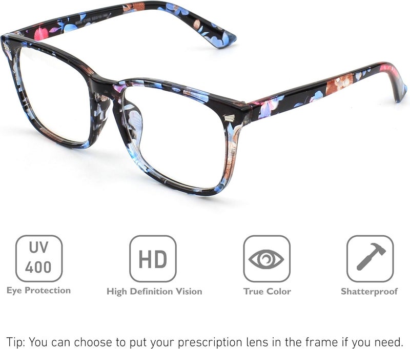 GQUEEN Fashion Glasses Non Prescription Fake Glasses for Women Men Clear Lens Square, 201582 - Image 2